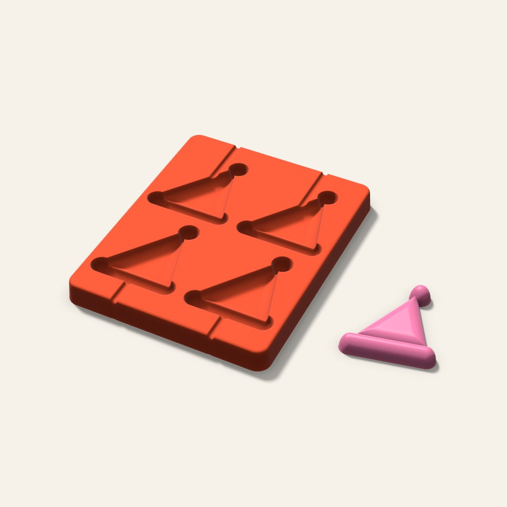 Santa Hat Lollipop Mold, 2.5 Inch, 4 Cavity, 3D render