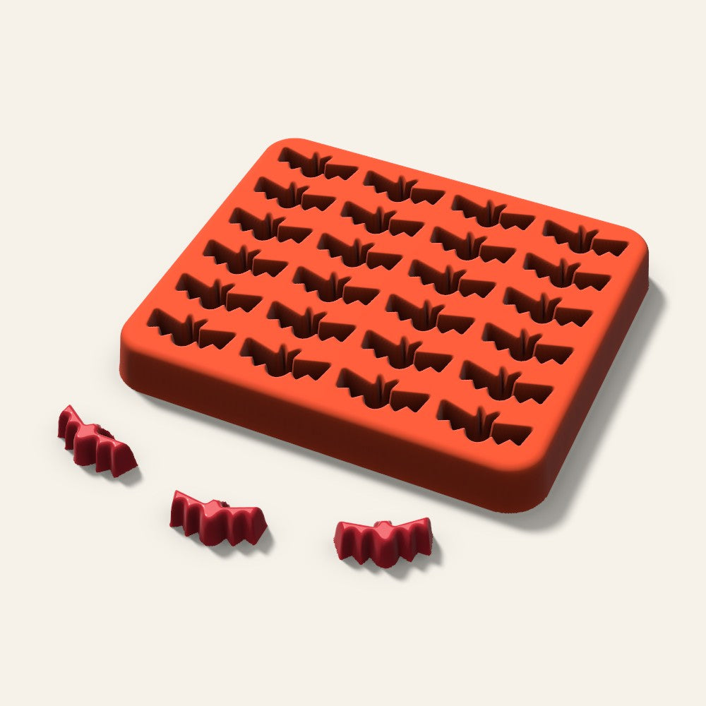 Bat Gummy Mold, 0.75 Inch, 24 Cavity, 3D render