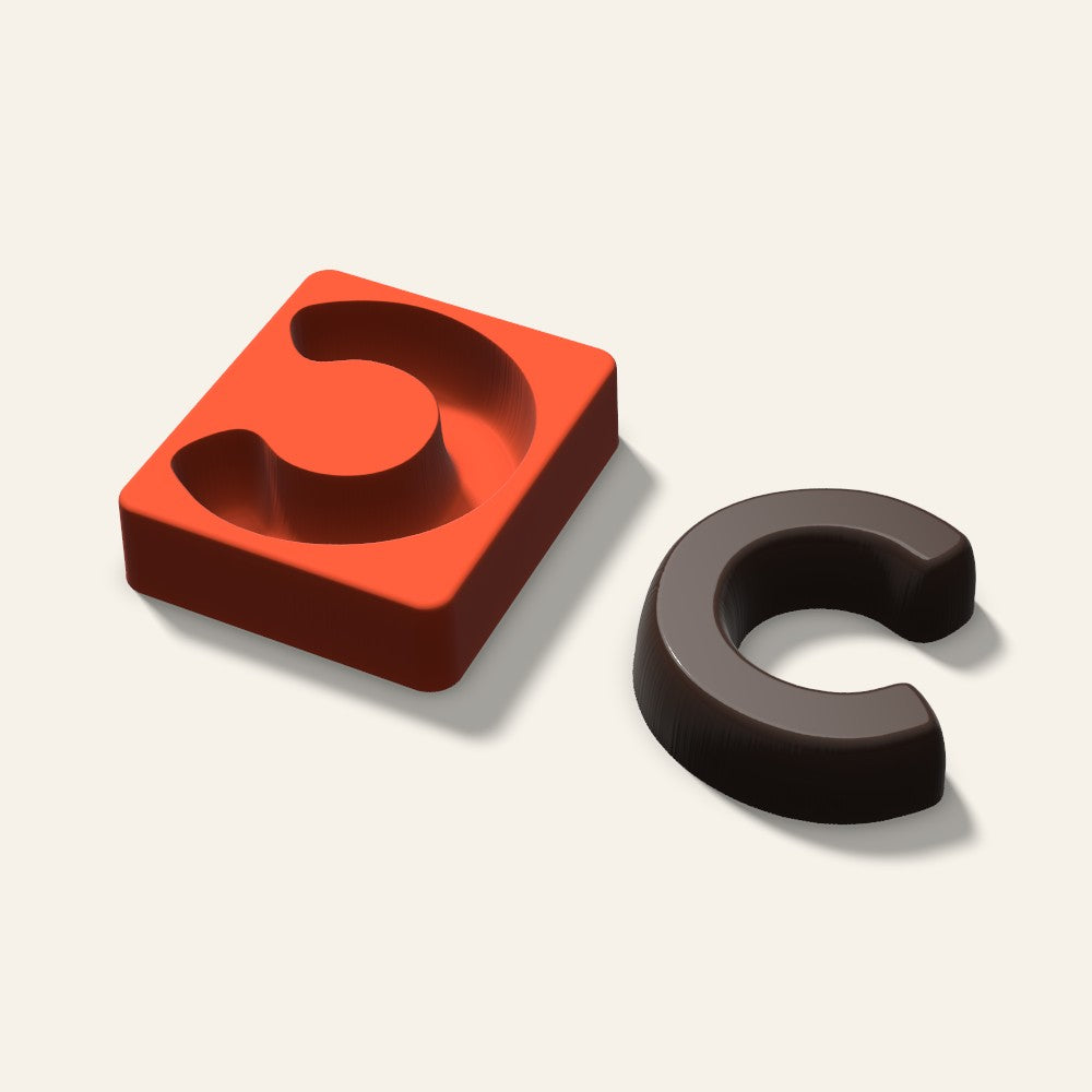 Letter C Mold, 4 Inch, 3D render