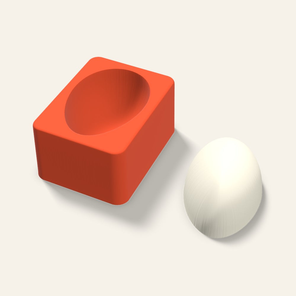 Egg Candle Mold, 3 x 1.5 Inch, 3D render