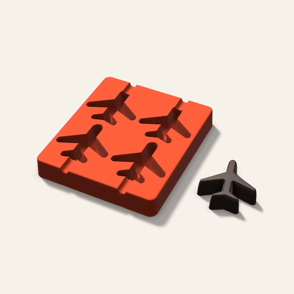 Airplane Cakesicle Mold, 2.5 Inch, 4 Cavity, 3D render