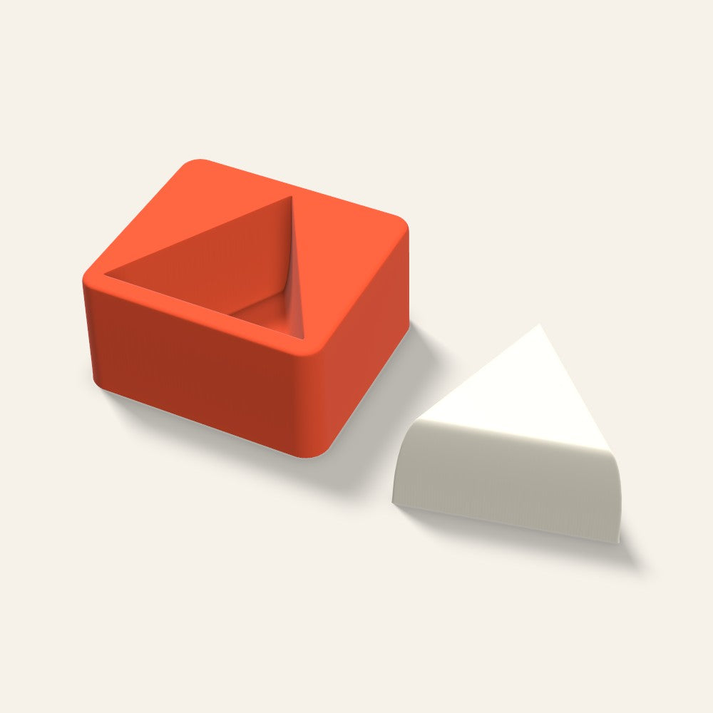 Triangle Candle Mold, 3 x 1.5 Inch, 3D render