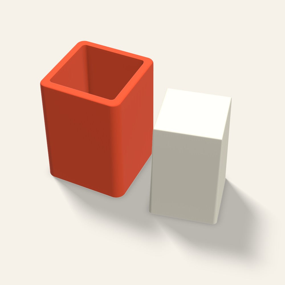 Square Pillar Candle Mold, 2.5 x 4 Inch, 3D render