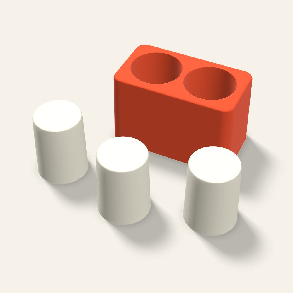 Pillar Votive Candle Mold, 1.5 x 2 Inch, 2 Cavity, 3D render
