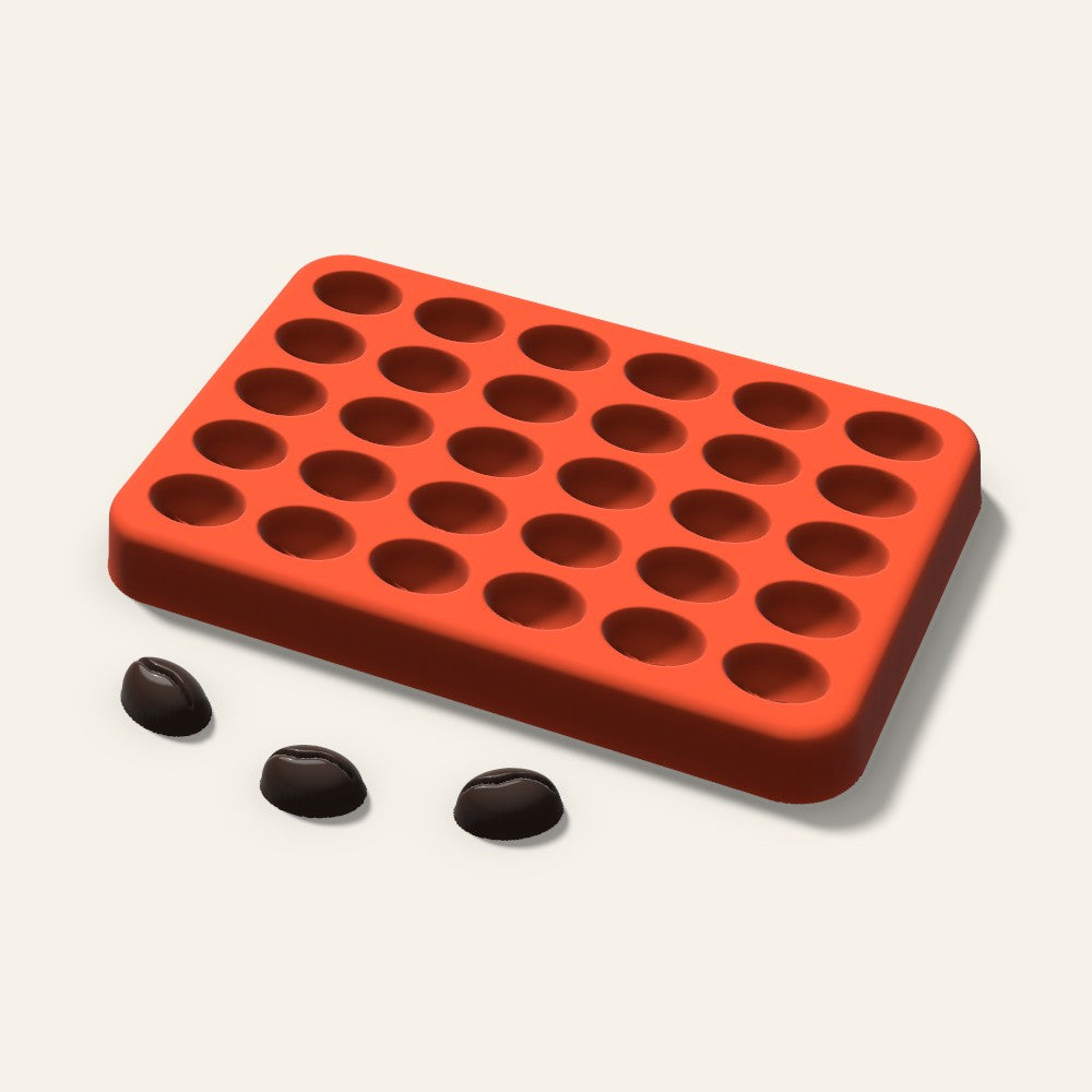 Coffee Bean Gummy Mold, 0.5 Inch, 30 Cavity, 3D render
