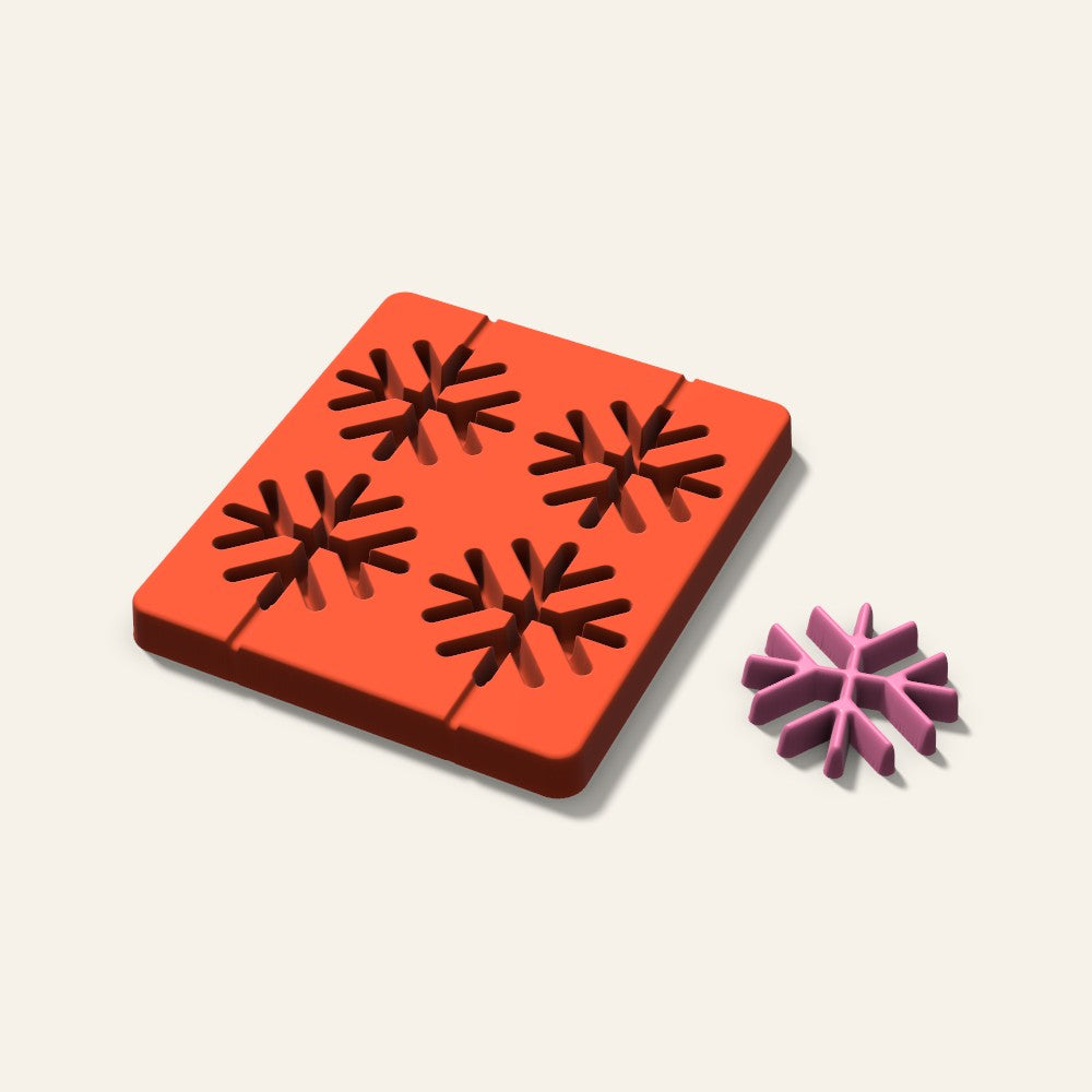 Snowflake Lollipop Mold, 2.5 Inch, 4 Cavity, 3D render