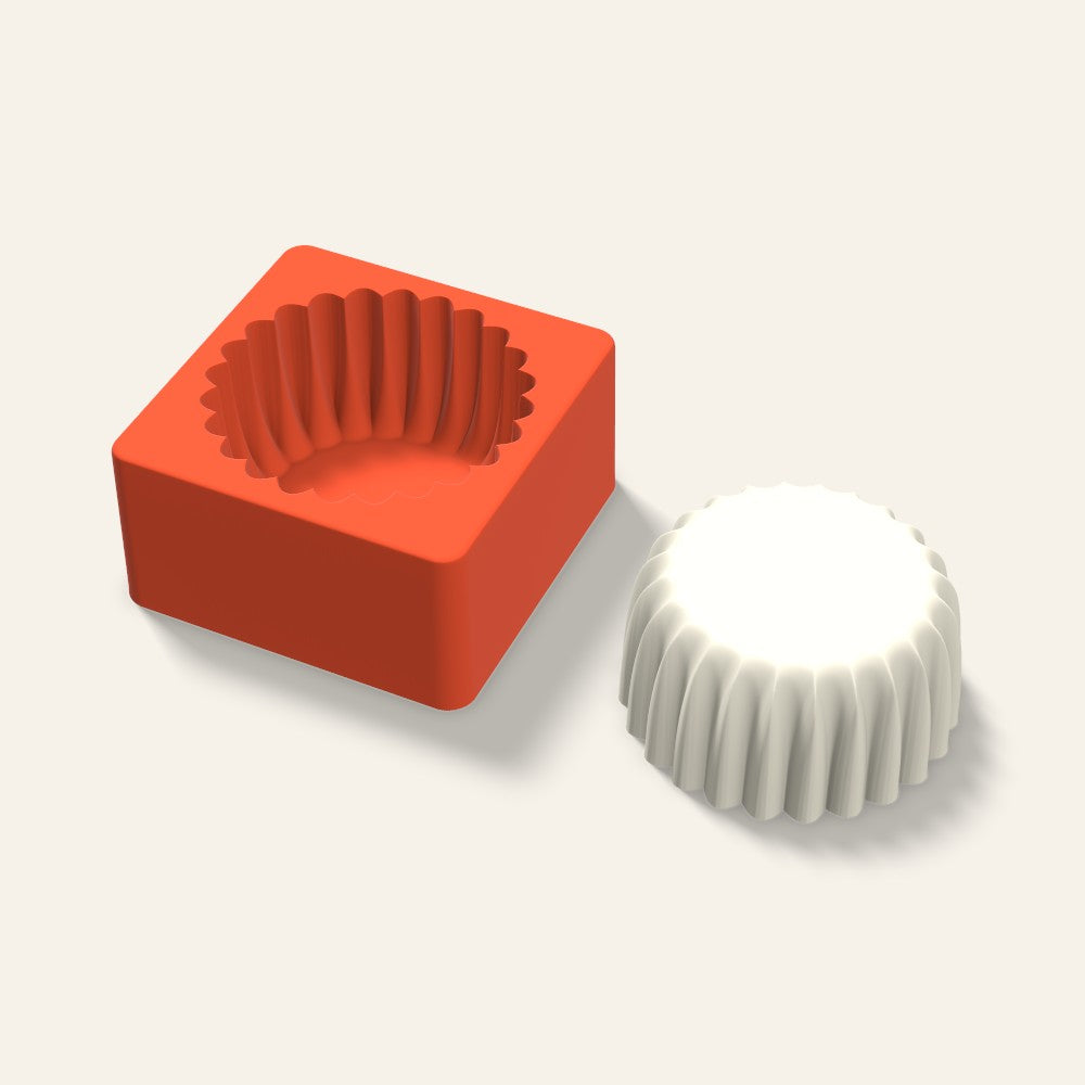 Fluted Cup Candle Mold, 4 x 2 Inch, 3D render