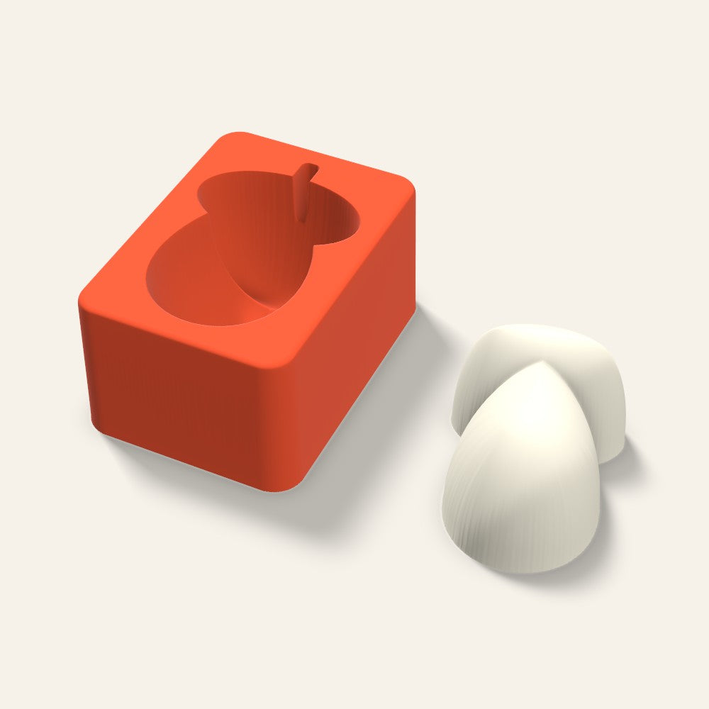 Acorn Candle Mold, 3 x 1.5 Inch, 3D render