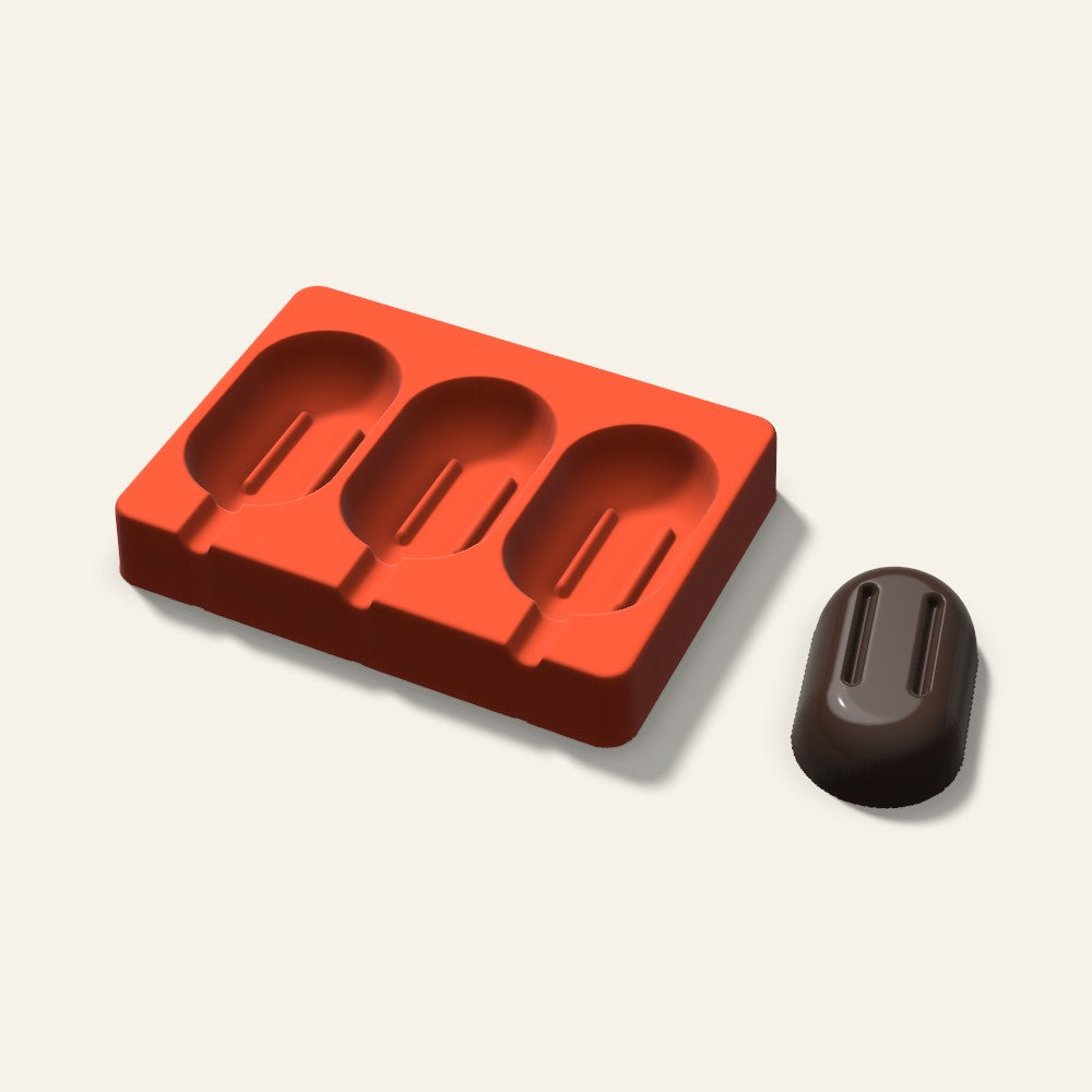 Popsicle Mold, 3 Inch, 3 Cavity, 3D render