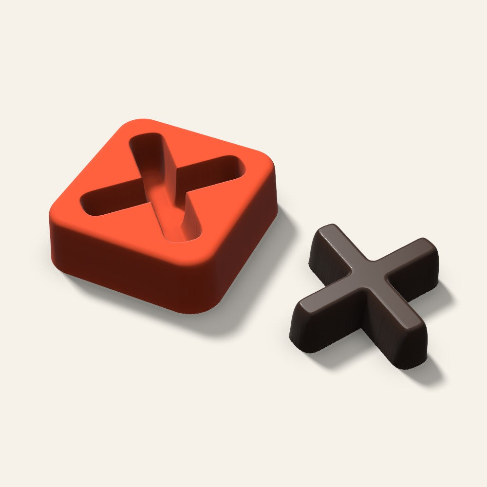 Letter X Mold, 1.5 Inch, 3D render