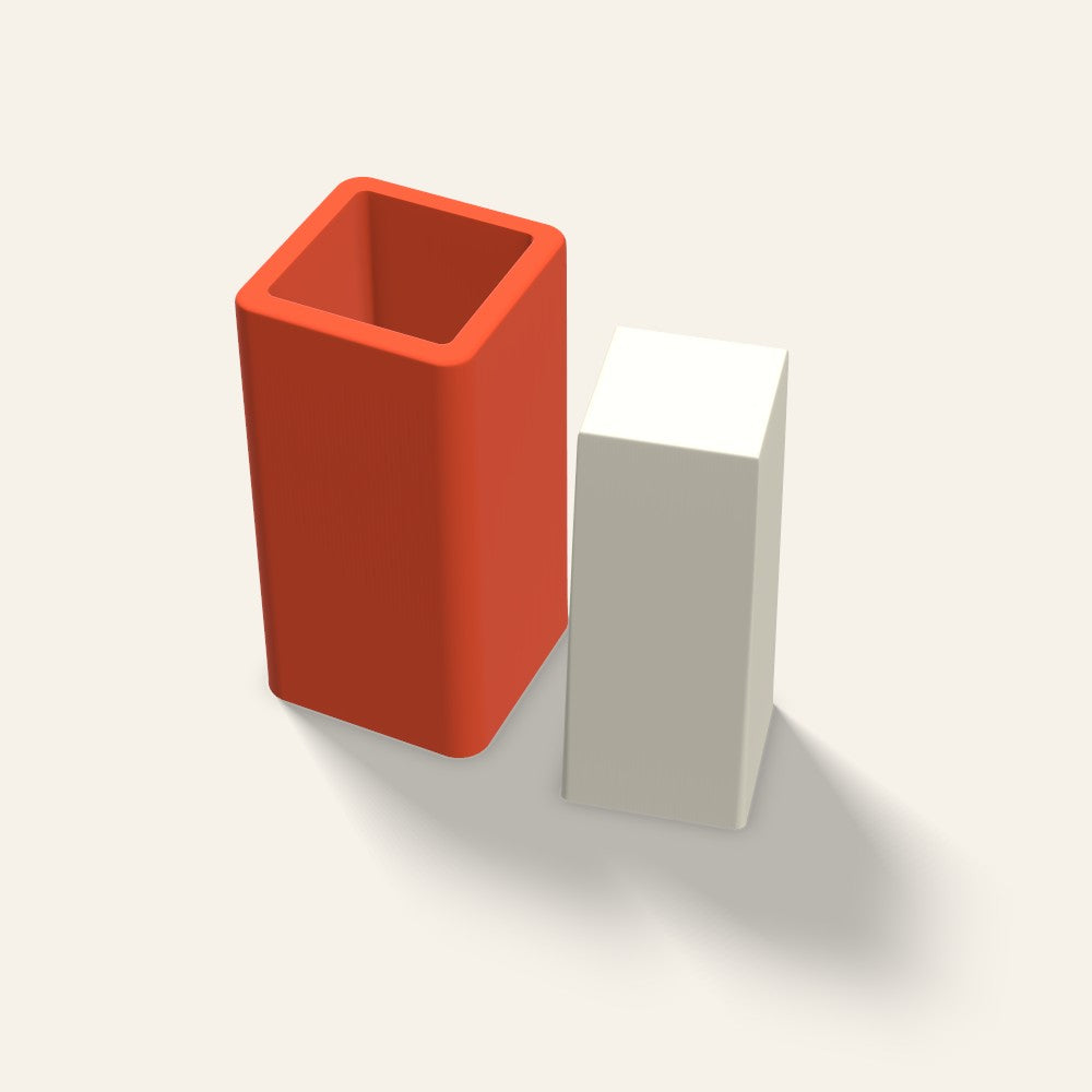 Square Pillar Candle Mold, 2 x 5 Inch, 3D render