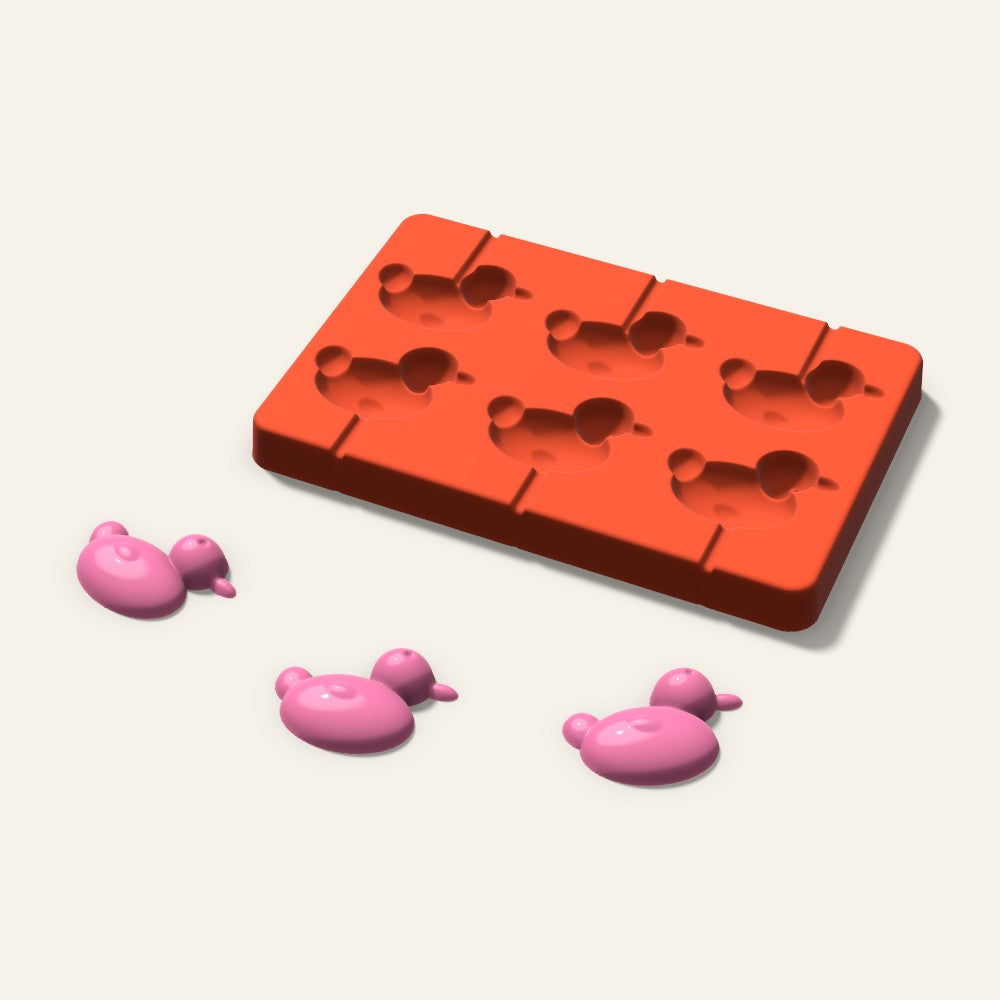 Duck Lollipop Mold, 2 Inch, 6 Cavity, 3D render