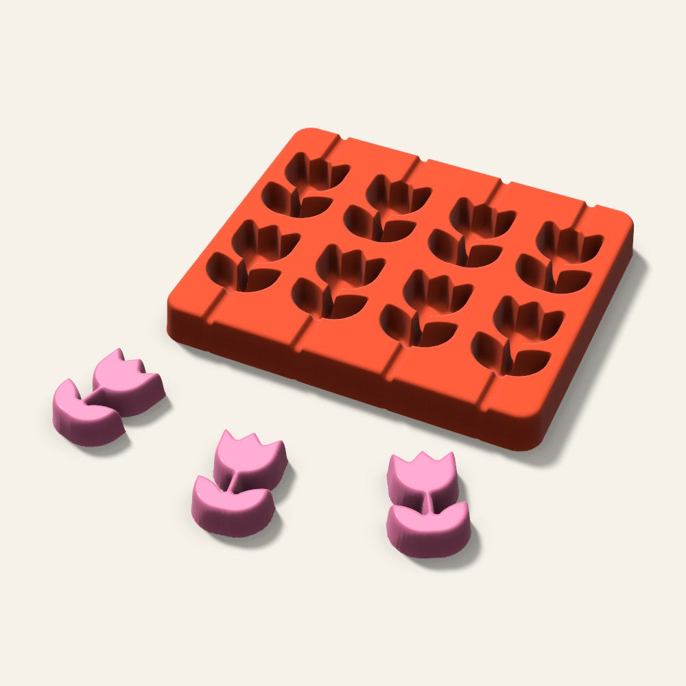 Rose Lollipop Mold, 1.5 Inch, 8 Cavity, 3D render