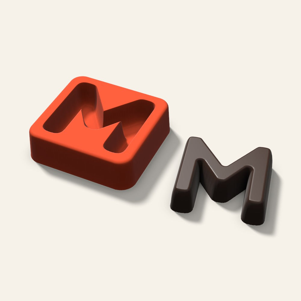 Letter M Mold, 2 Inch, 3D render