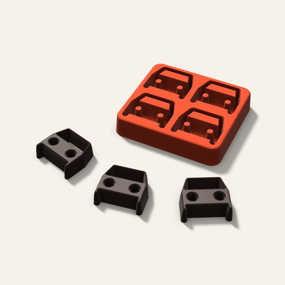 Car Chocolate Mold, 1.5 Inch, 4 Cavity, 3D render