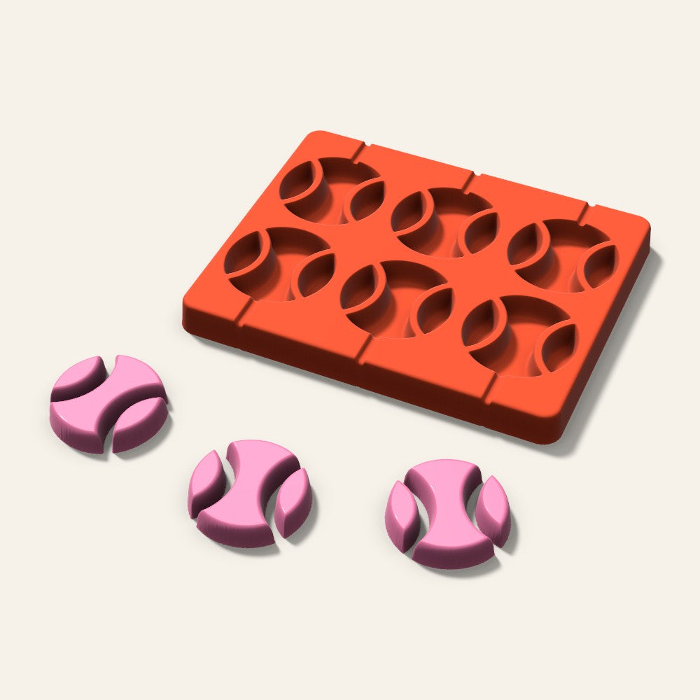 Baseball Lollipop Mold, 2 Inch, 6 Cavity, 3D render
