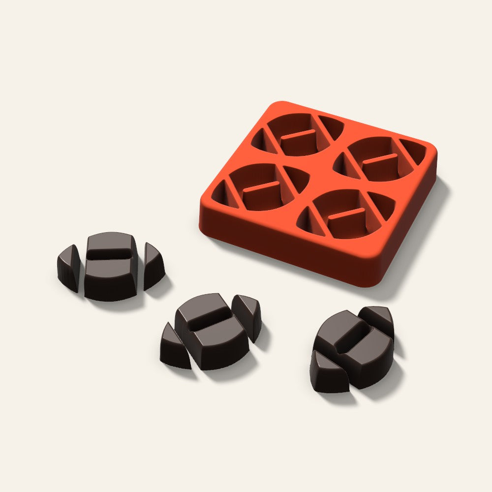 Football Chocolate Mold, 1.5 Inch, 4 Cavity, 3D render