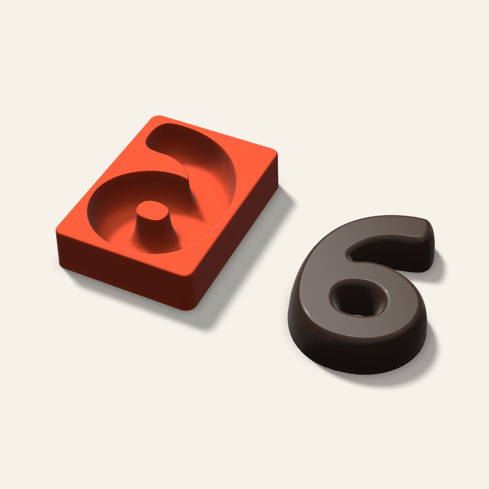 Number 6 Mold, 6 Inch, 3D render
