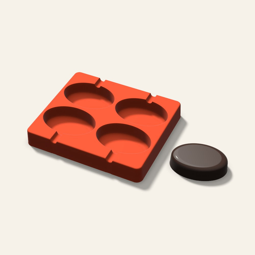 Oval Tall Cakesicle Mold, 3 Inch, 4 Cavity, 3D render
