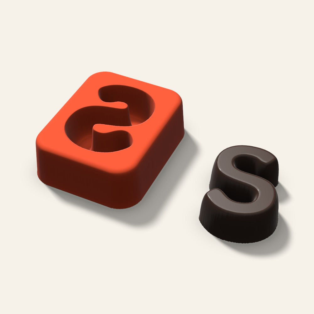 Letter S Mold, 1.5 Inch, 3D render