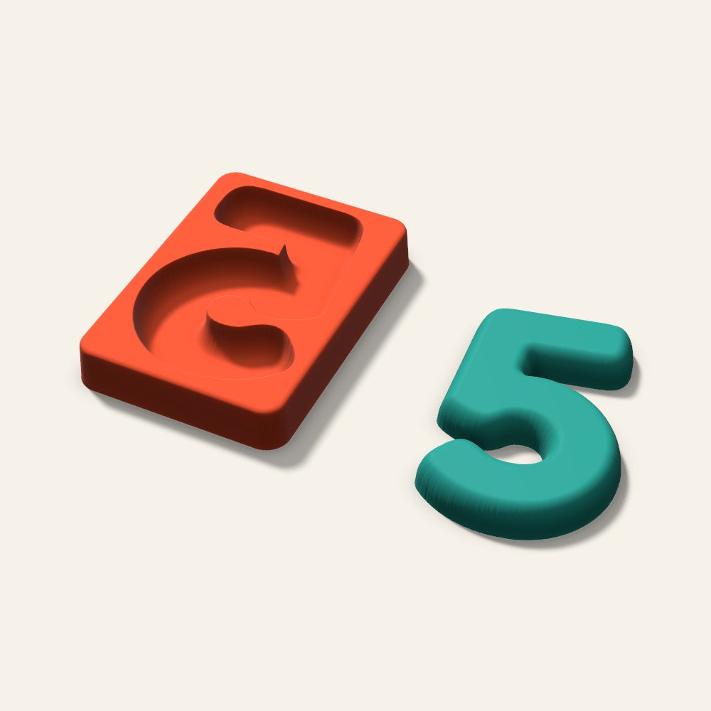 Number 5 Freshie Mold, 4 Inch, 3D render