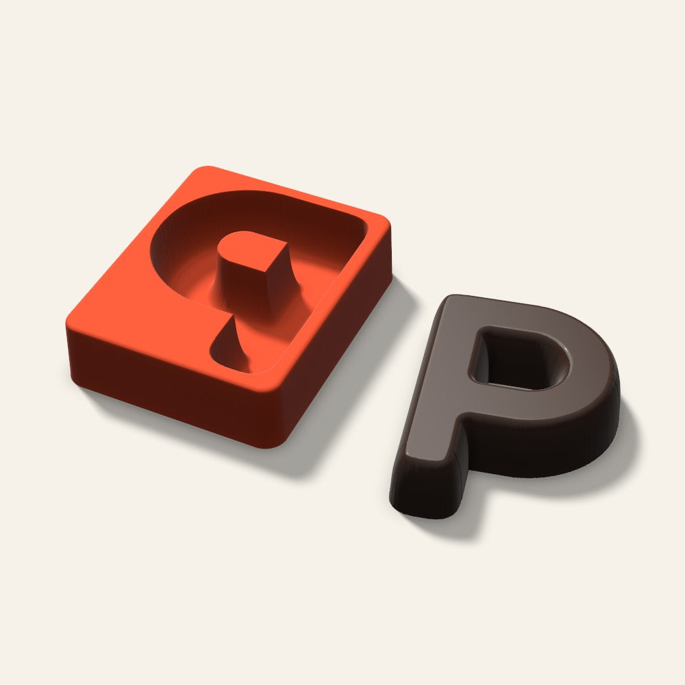 Letter P Mold, 4 Inch, 3D render