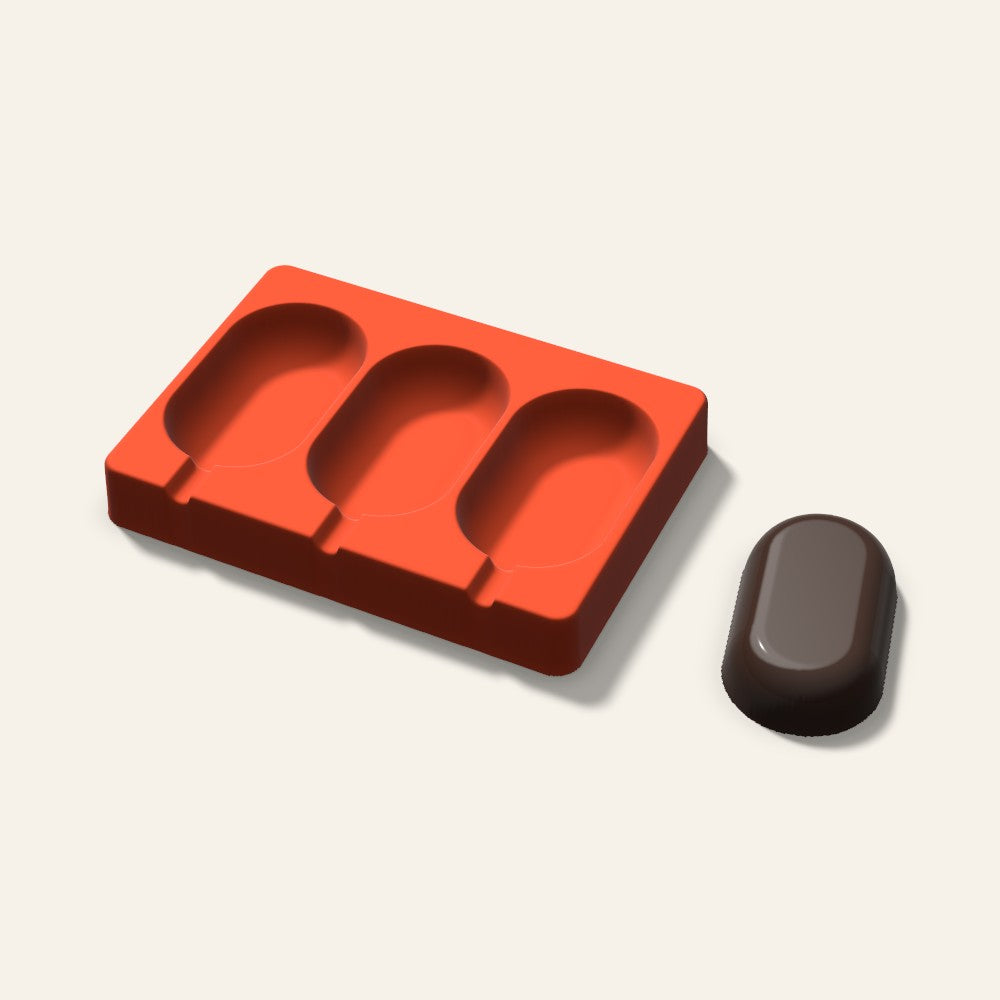 Cakesicle Mold, 3.5 Inch, 3 Cavity, 3D render