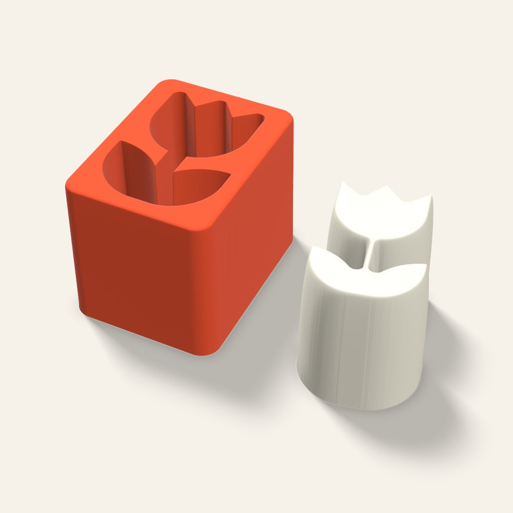 Rose Candle Mold, 3 x 2.5 Inch, 3D render