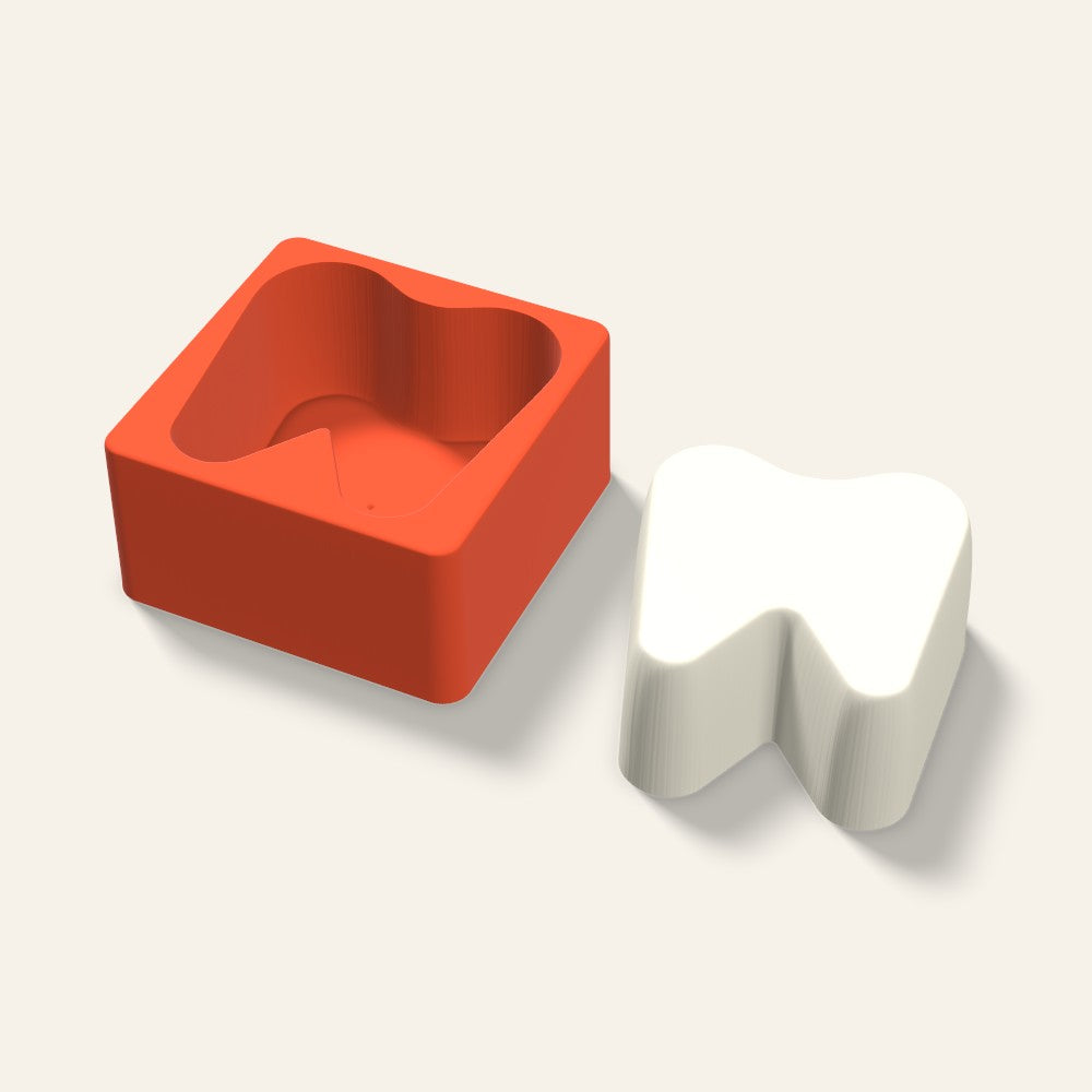 Tooth Candle Mold, 4 x 2 Inch, 3D render