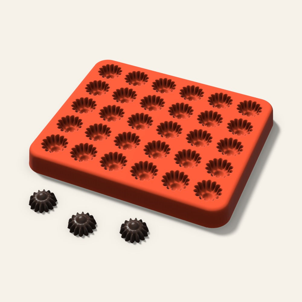 Sunflower Gummy Mold, 0.5 Inch, 30 Cavity, 3D render