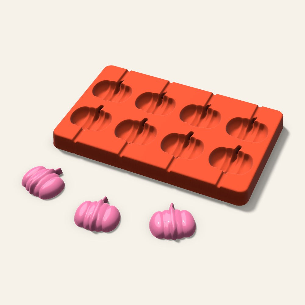Pumpkin Lollipop Mold, 1.5 Inch, 8 Cavity, 3D render