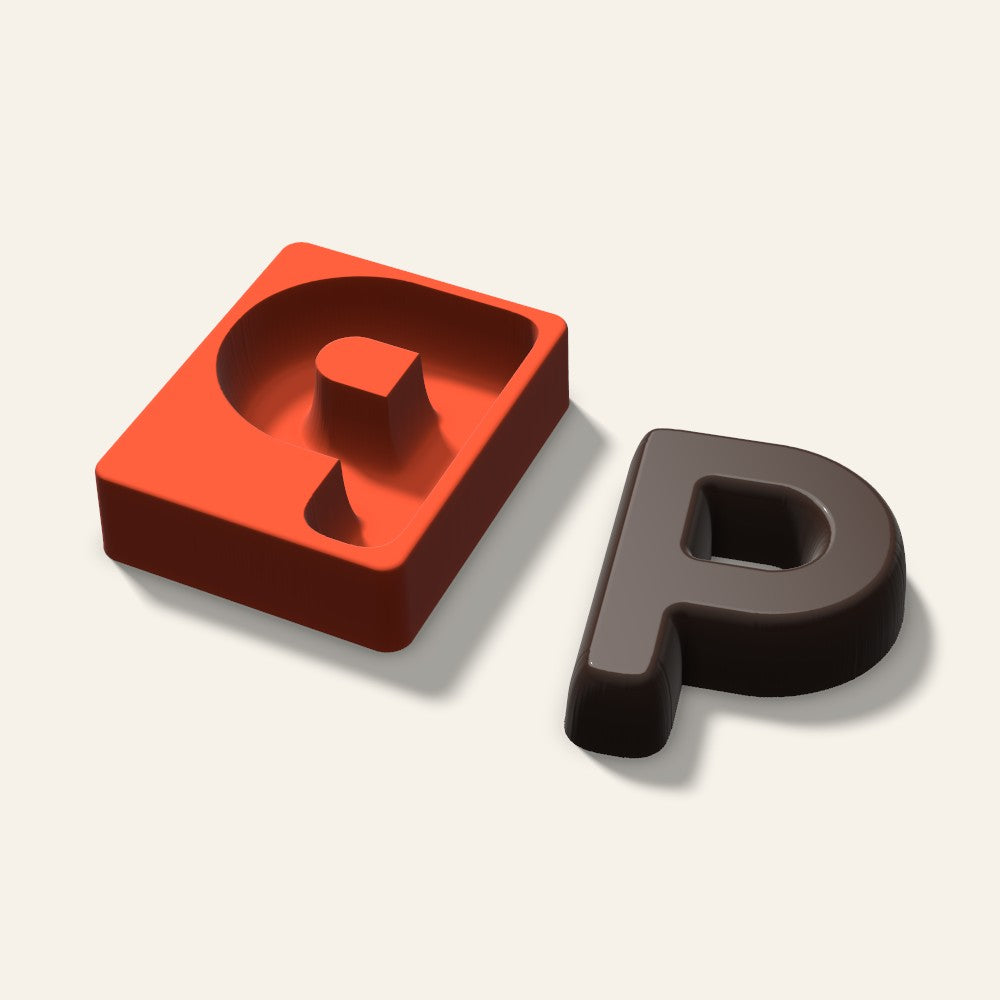Letter P Mold, 5 Inch, 3D render