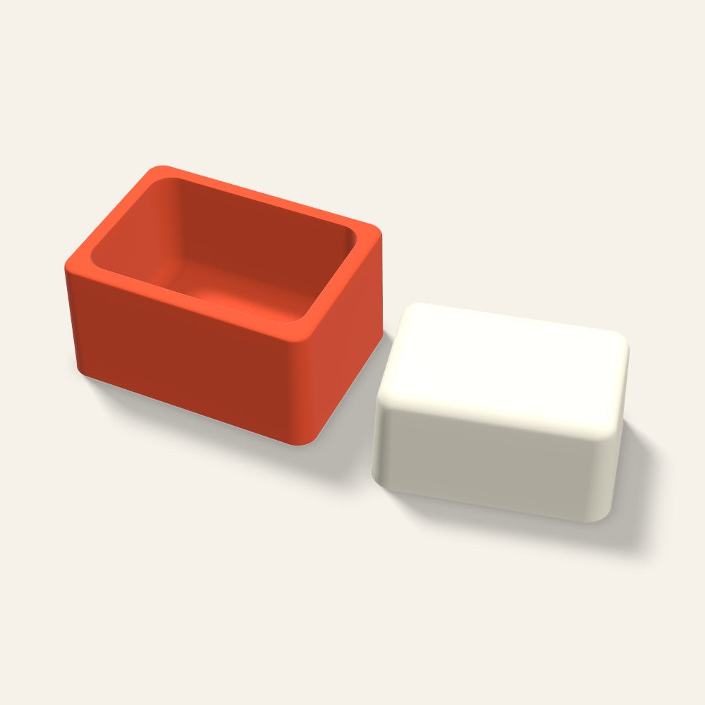 Rounded Rectangle Candle Mold, 4 x 2 Inch, 3D render