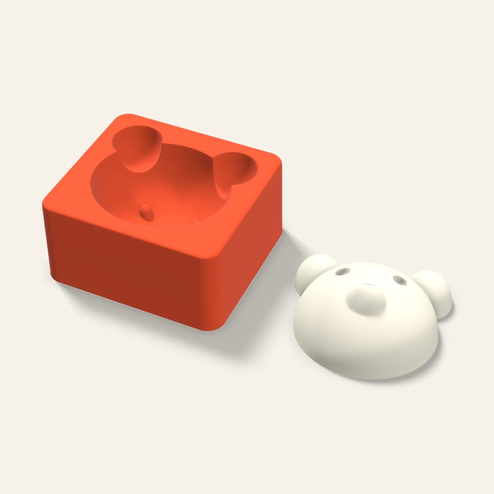 Bear Candle Mold, 3 x 1.5 Inch, 3D render