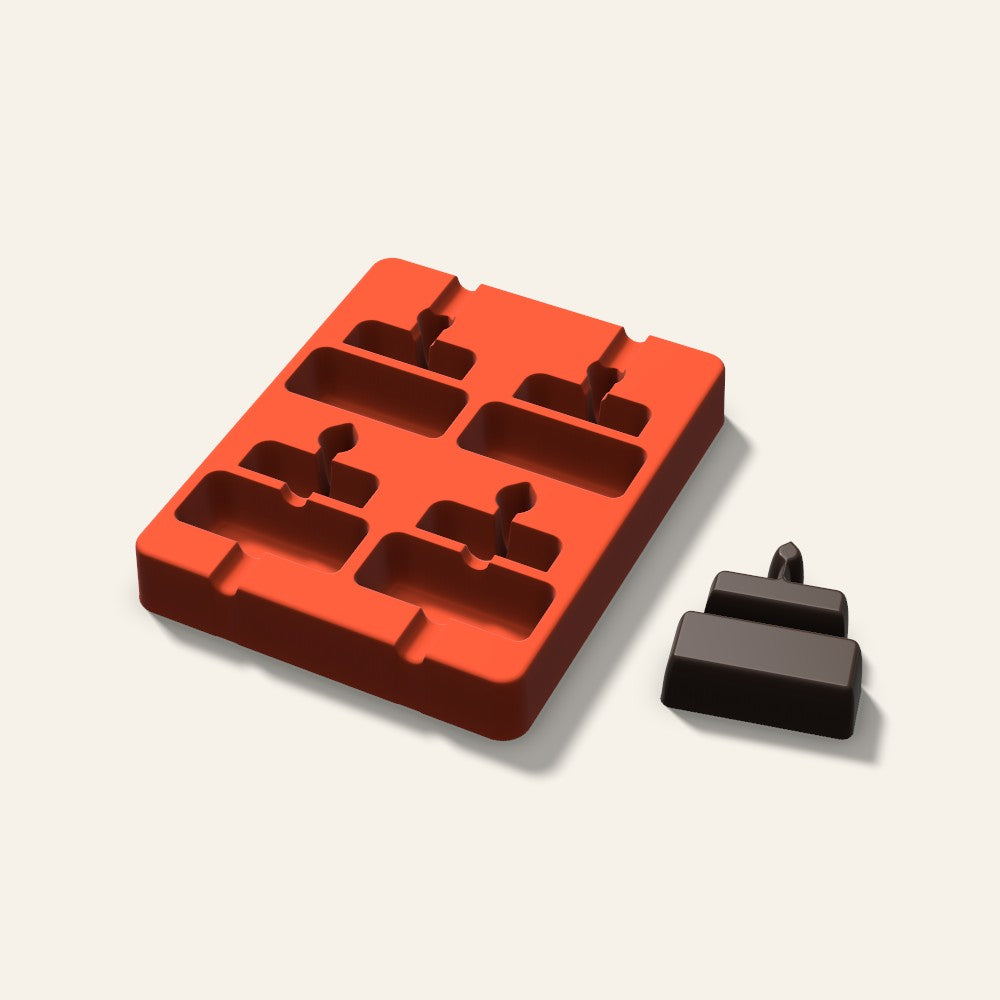 Birthday Cake Cakesicle Mold, 2.5 Inch, 4 Cavity, 3D render