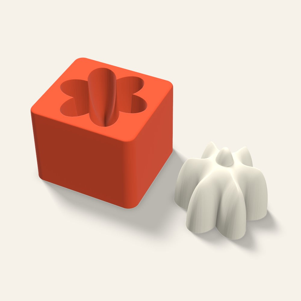Blossom Candle Mold, 3 x 2.5 Inch, 3D render