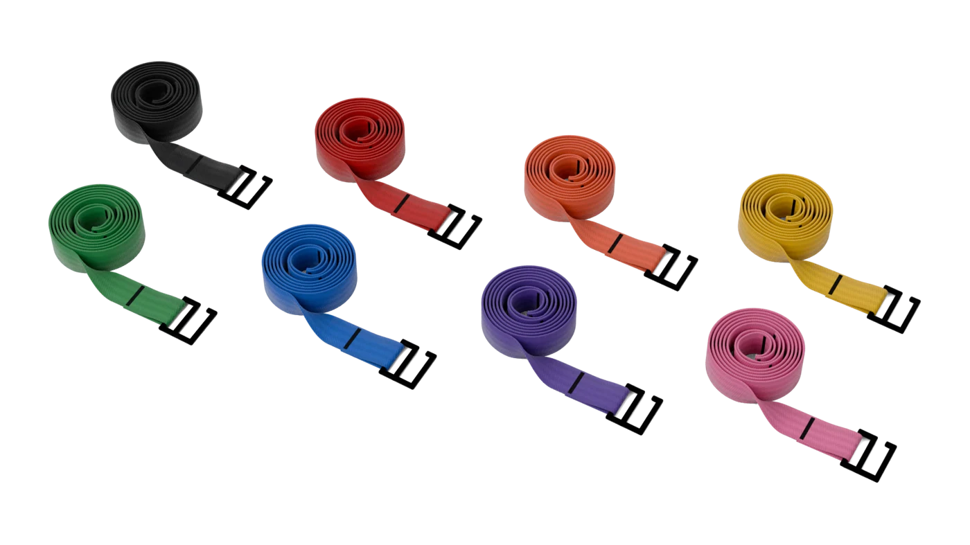 The belt in all eight colors