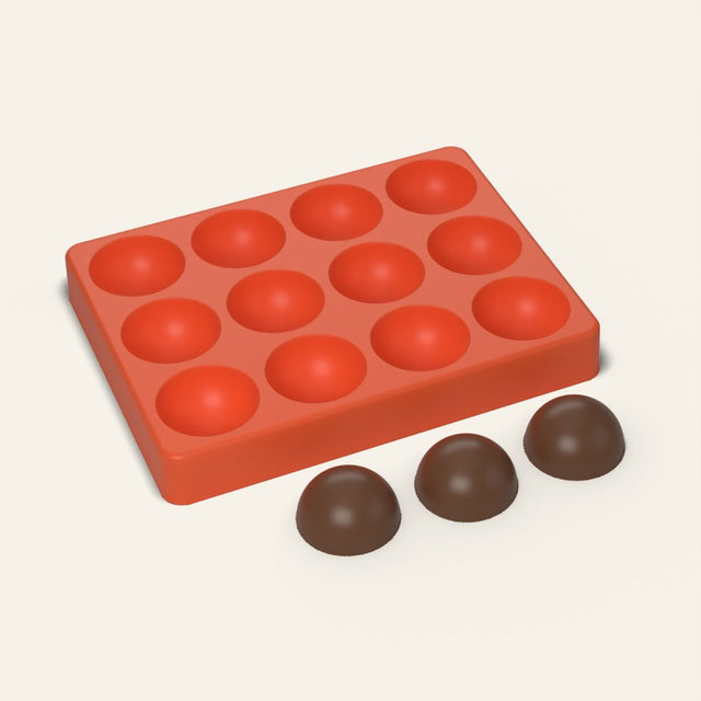 Cake Pop Mold, 1.5 Inch Half Sphere, 12 Cavity, 3D render