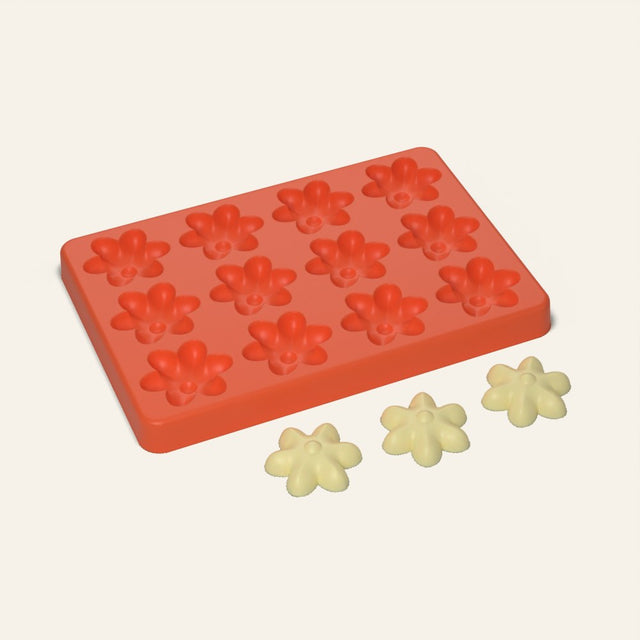 Flower Butter Pat Mold, 12 Cavity, 3D render