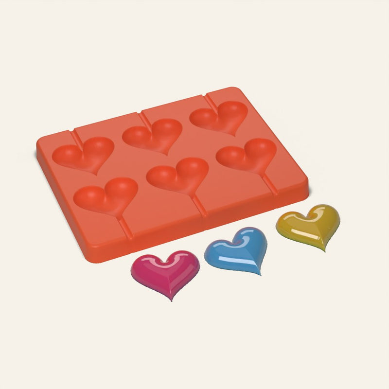 Heart Lollipop Mold, 6 Cavity