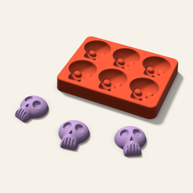 Skull Wax Melt Mold, 1.5 Inch, 6 Cavity, 3D render