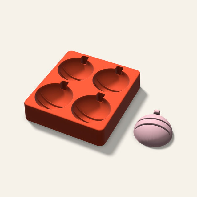 Ornament Soap Mold, 2.5 Inch, 4 Cavity, 3D render