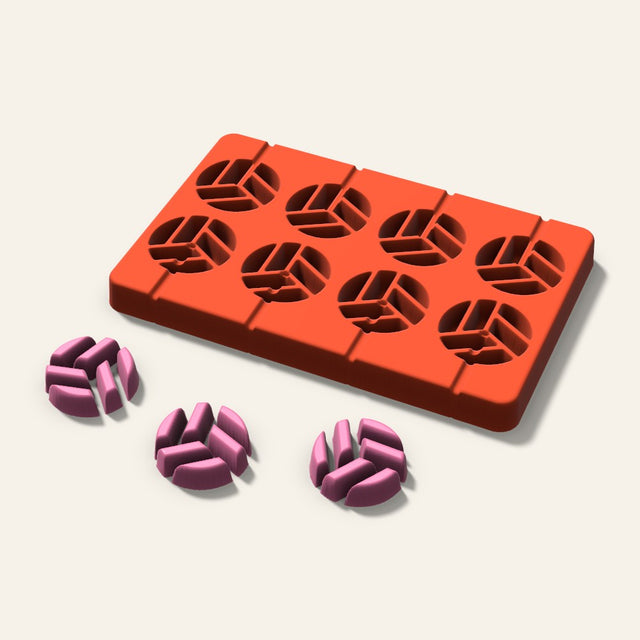 Volleyball Lollipop Mold, 1.5 Inch, 8 Cavity, 3D render