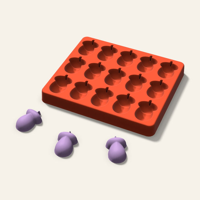 Acorn Wax Melt Mold, 1.5 Inch, 15 Cavity, 3D render