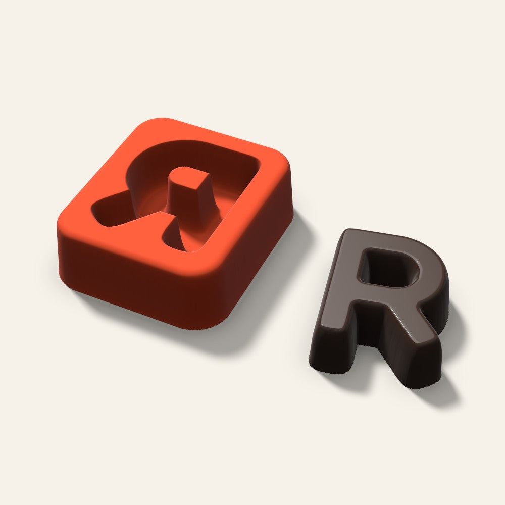 Letter R Mold, 1.5 Inch, 3D render