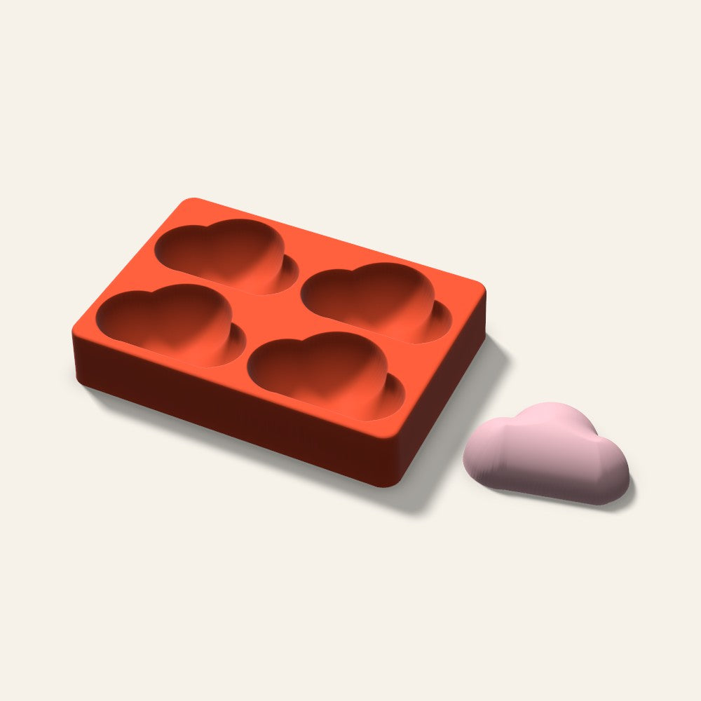 Cloud Soap Mold, 3 Inch, 4 Cavity, 3D render