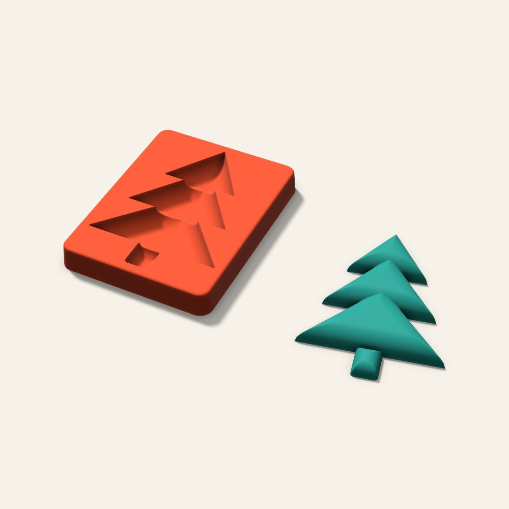 Christmas Tree Freshie Mold, 5 Inch, 3D render