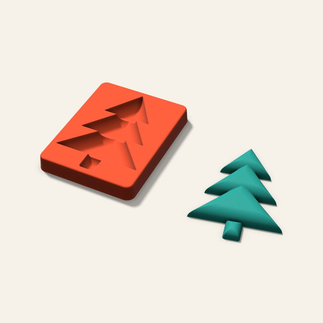 Christmas Tree Freshie Mold, 5 Inch, 3D render