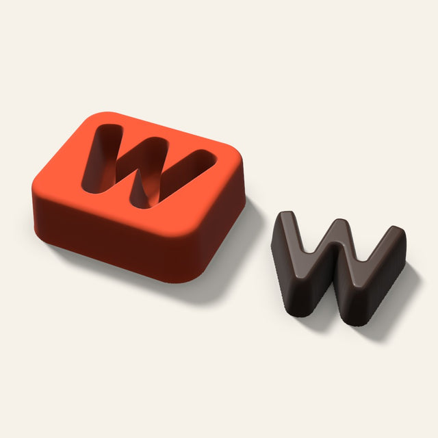 Letter W Mold, 1.5 Inch, 3D render