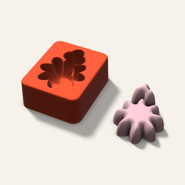 Holly Soap Mold, 2.5 Inch, 3D render